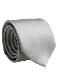 Dolce & Gabbana Gray Satin 100% Silk Adjustable Tied Men Necktie Tie