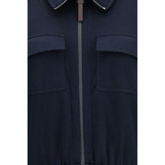 Brunello Cucinelli Blue Cotton Sweatshirt