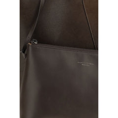 Brunello Cucinelli Brown Calf Leather Bos Taurus Handbag