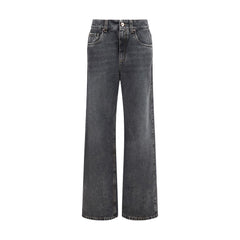 Brunello Cucinelli Gray Cotton Straight-Leg Jeans