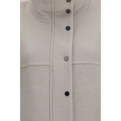Brunello Cucinelli White Wool Oves Aries Coat