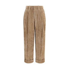Brunello Cucinelli Brown Viscose Casual Pants