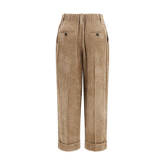 Brunello Cucinelli Brown Viscose Casual Pants