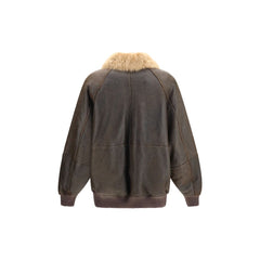 Brunello Cucinelli Brown Lambskin Bomber