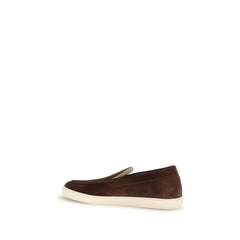 Brunello Cucinelli Bordeaux Calf Leather Bos Taurus Slip-On Loafers