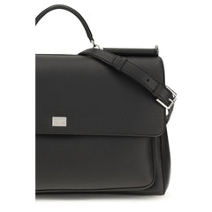 Dolce & Gabbana Black Calf Leather Bos Taurus Handbag