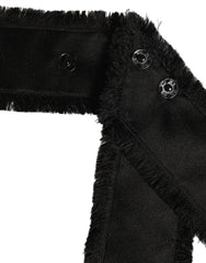 Dolce & Gabbana Black Velvet Wrap Around Tie Cintura Belt