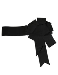 Dolce & Gabbana Black Cotton Wrap Around Tie Cintura Belt