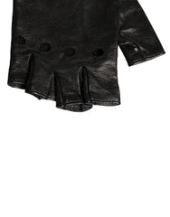 Dolce & Gabbana Black Embellished Wrist Length Fingerless Gloves