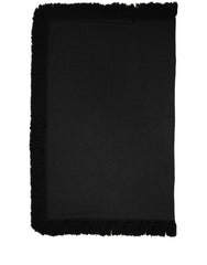 Dolce & Gabbana Black Wool Knitted Fringed Warmer Shawl Scarf