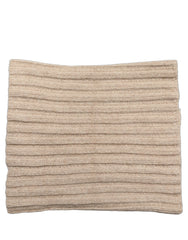 Dolce & Gabbana Light Beige Ribbed Knit Neck Warmer Scarf