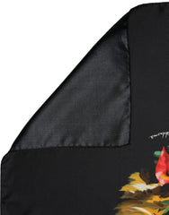 Dolce & Gabbana Black Tropical Sunset Square Foulard Scarf