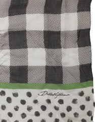 Dolce & Gabbana Black White Napoli Modal Check Shawl Scarf