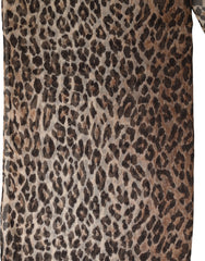 Dolce & Gabbana Brown Leopard Cashmere Shawl Stole Scarf
