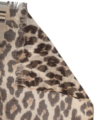 Dolce & Gabbana Brown Leopard Cashmere Shawl Stole Scarf