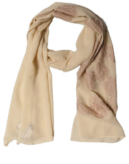 Dolce & Gabbana Light Beige Ornate Lace Neck Shawl Scarf