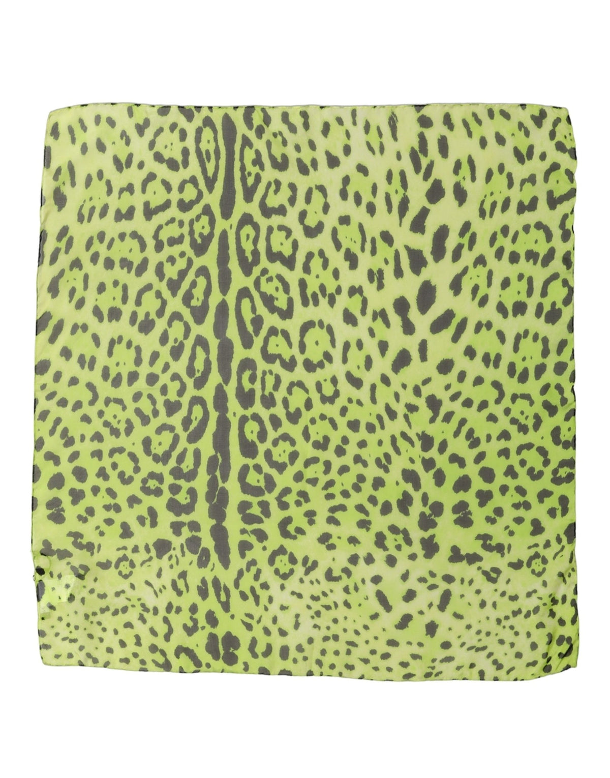 Dolce & Gabbana Green Leopard Print Silk Square Foulard Scarf