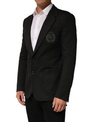 Dolce & Gabbana Black Embroidered Single Breasted Men Jacket
