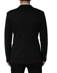 Dolce & Gabbana Black Embroidered Single Breasted Men Jacket