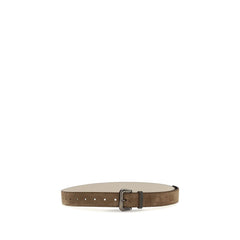 Brunello Cucinelli Brown Suede Leather Belt