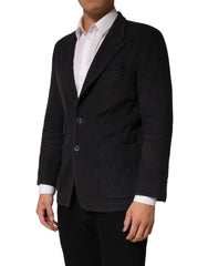 Dolce & Gabbana Dark Gray Cotton Men Single Breasted Jacket