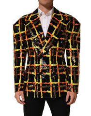 Dolce & Gabbana Multicolor Sequin Embellished Double Breasted Jacket