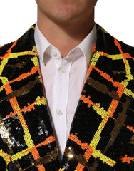 Dolce & Gabbana Multicolor Sequin Embellished Double Breasted Jacket