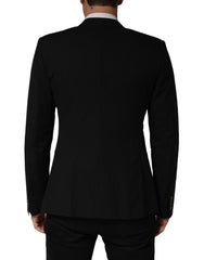 Dolce & Gabbana Black Pinstripe Men Single Breasted Jacket
