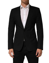 Dolce & Gabbana Black Pinstripe Men Single Breasted Jacket