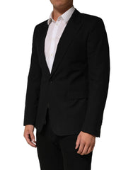 Dolce & Gabbana Black Pinstripe Men Single Breasted Jacket