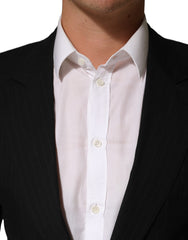 Dolce & Gabbana Black Pinstripe Men Single Breasted Jacket