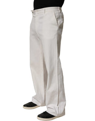 Dolce & Gabbana White Cotton StraightLeg Casual Trouser Pants