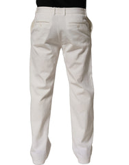 Dolce & Gabbana White Cotton StraightLeg Casual Trouser Pants