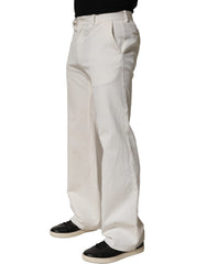 Dolce & Gabbana White Cotton StraightLeg Casual Trouser Pants