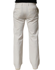 Dolce & Gabbana White Cotton StraightLeg Casual Trouser Pants