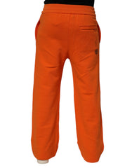Dolce & Gabbana Orange Cotton DGVIB3 Men Trackpants Pants