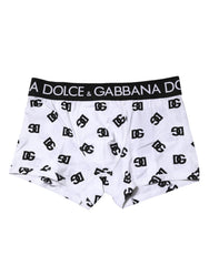 Dolce & Gabbana White DG Logo Print Regular Boxer Underwear