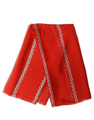 Dolce & Gabbana Red Silk Braided Rope Square Foulard Scarf