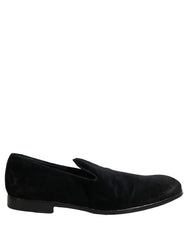 Dolce & Gabbana Black Suede Slip On Slippers Loafers Shoes