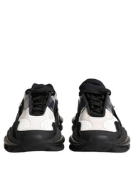 Dolce & Gabbana White Black Logo Airmaster Men Sneakers Shoes