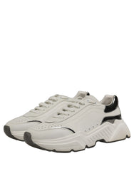 Dolce & Gabbana White Silver Daymaster Low Top Sneakers Shoes
