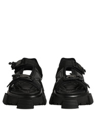 Dolce & Gabbana Black Logo Detailed Men Chunky Sandals Shoes