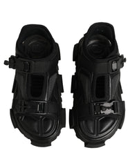 Dolce & Gabbana Black Logo Detailed Men Chunky Sandals Shoes