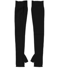 Dolce & Gabbana Black Wool Knitted Long Fingerless Gloves