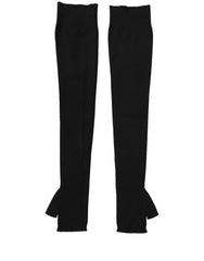 Dolce & Gabbana Black Wool Knitted Long Fingerless Gloves