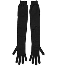 Dolce & Gabbana Black Polyester Long Elbow Length Gloves