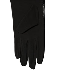 Dolce & Gabbana Black Polyester Patterned Short Length Gloves