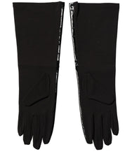 Dolce & Gabbana Black Polyester Patterned Short Length Gloves