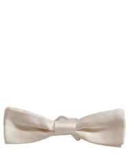 Dolce & Gabbana Men White 100% Silk Adjustable Neck Papillon Bow Tie