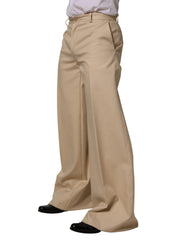 Dolce & Gabbana Beige Cotton Straight Men Formal Dress Pants